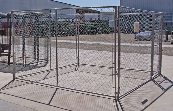 Chain Link Fence Dog Kennel , Galvanized Chain Link Dog Run Kennel 13 X 13 X 6